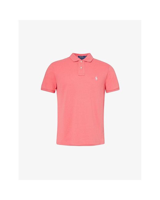 Polo Ralph Lauren Pink Logo-embroidered Slim-fit Cotton-piqué Polo Shirt X for men