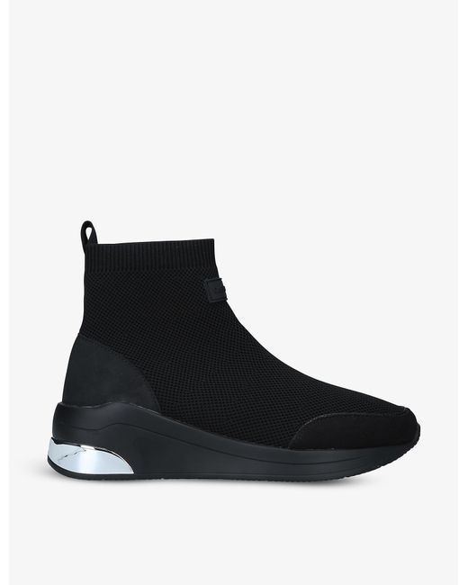 Carvela Kurt Geiger Synthetic Jetson Sock Stretch-knit High-top Trainers in  Black | Lyst