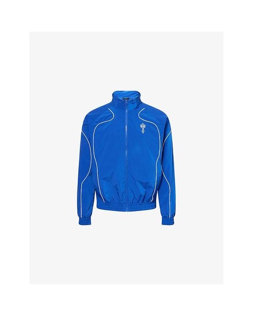 Trapstar Blue Foundation Embroidered-Logo Shell Tracksuit Jacket for men