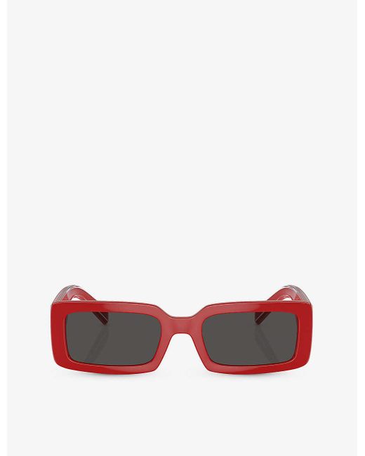 Dolce & Gabbana Red Dg6187 Rectangle-frame Injected Sunglasses