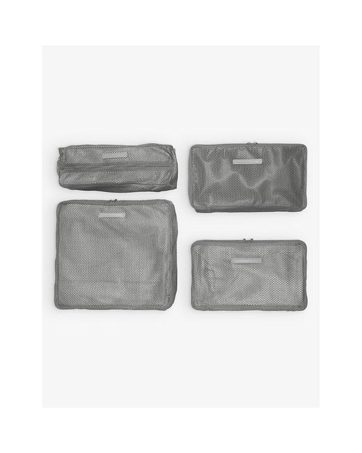 Horizn Studios Gray Recycled-mesh Packing Cubes Set Of Four