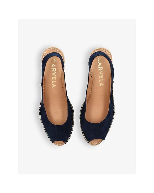 Carvela Kurt Geiger Blue Sharon 2 Wedge-heel Leather Espadrilles