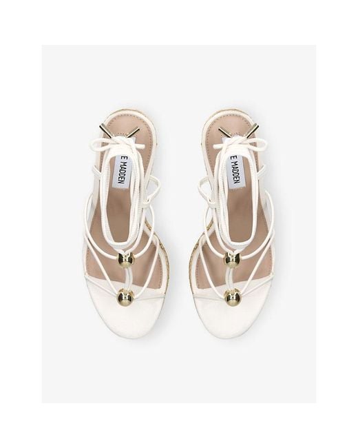 Steve Madden Natural Tulym Faux-Leather Wedge Sandals