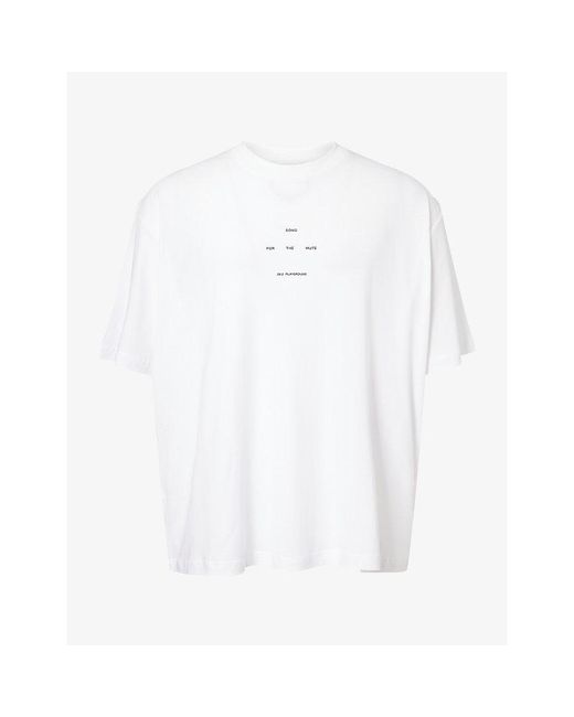 Song For The Mute White Logo-Print Oversized Cotton T-Shirt for men