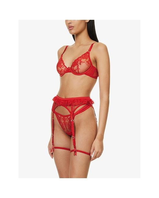 Lounge Underwear Danielle Lace Two-piece Set in Red