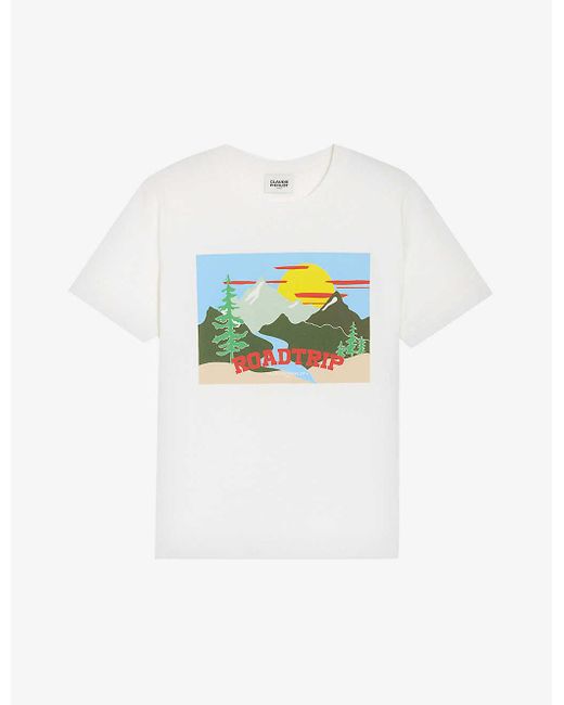 Claudie Pierlot To Camp Graphic-print Cotton T-shirt in White | Lyst
