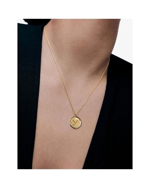 Monica Vinader Metallic Initial Y Stamp 18Ct Vermeil Chain Necklace