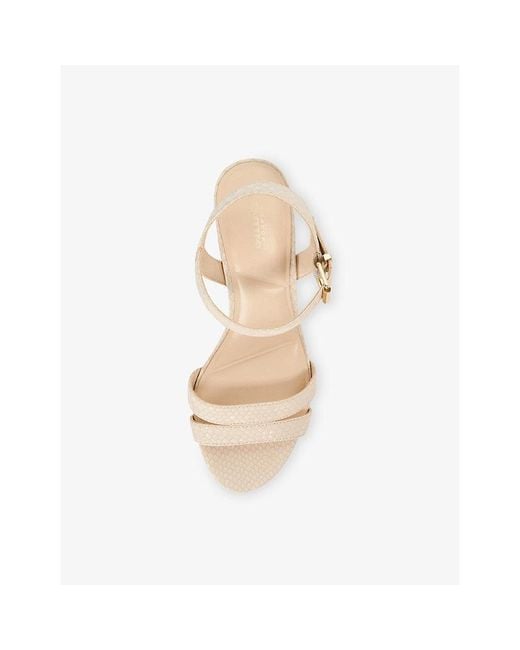 Dune White Merisa Heeled Leather Sandals
