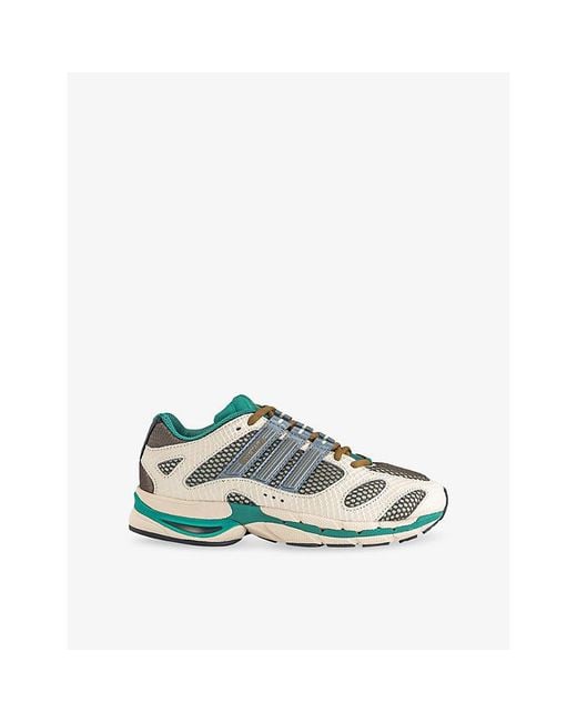 Adidas Blue Adistar Mesh And Faux-Leather Trainers for men