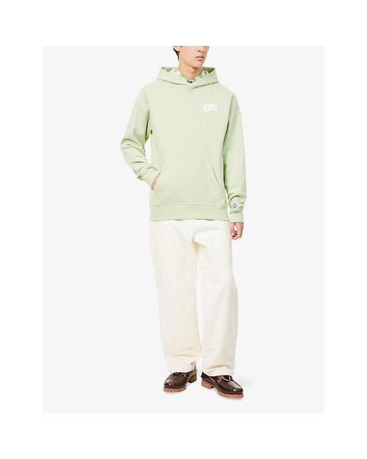 BBCICECREAM Green Small Arch Logo-Print Cotton Hoody for men