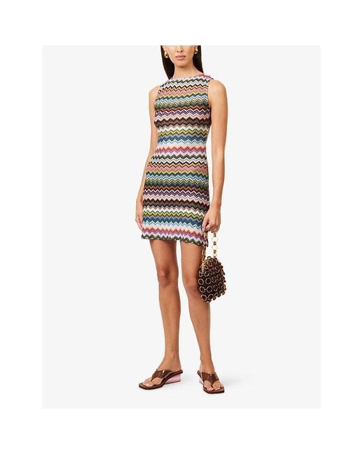 Missoni Multicolor Backless Chevron Knitted Mini Cover-Up