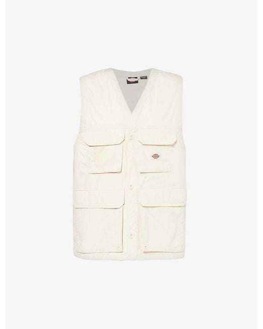 Dickies White Fishersville V-neck Cotton Vest Xx for men