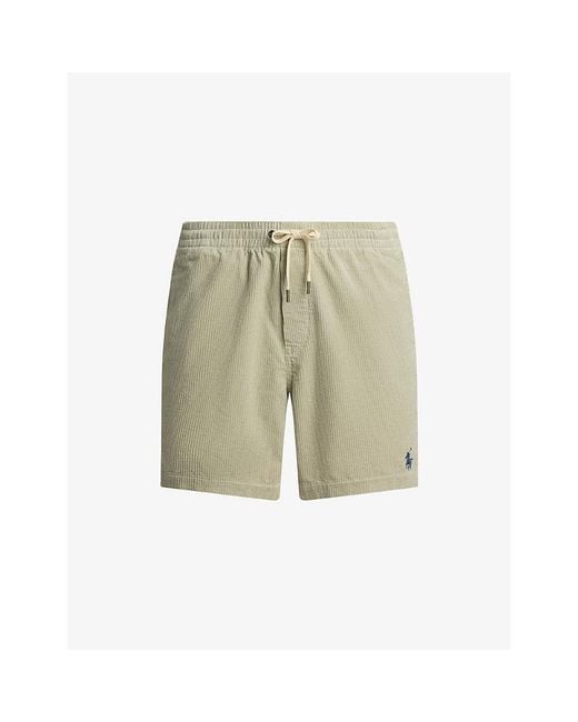 Polo Ralph Lauren Green Prepsters Logo-Embroidered Cotton-Corduroy Shorts for men