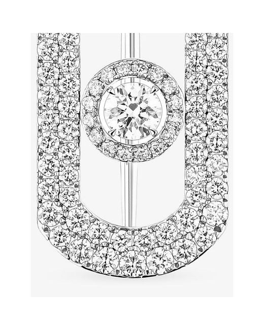 Messika White So Move Pave 18Ct- And 0.90Ct Diamond Brooch