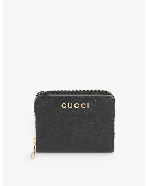 Gucci Black Logo-plaque Leather Wallet