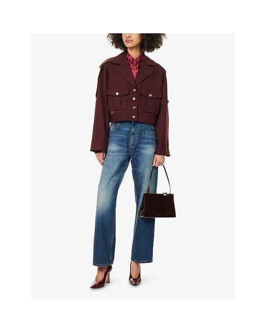 Zimmermann Red Luna Wool Cargo Jacket