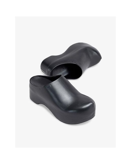 Marni Black Chunky Leather Clogs