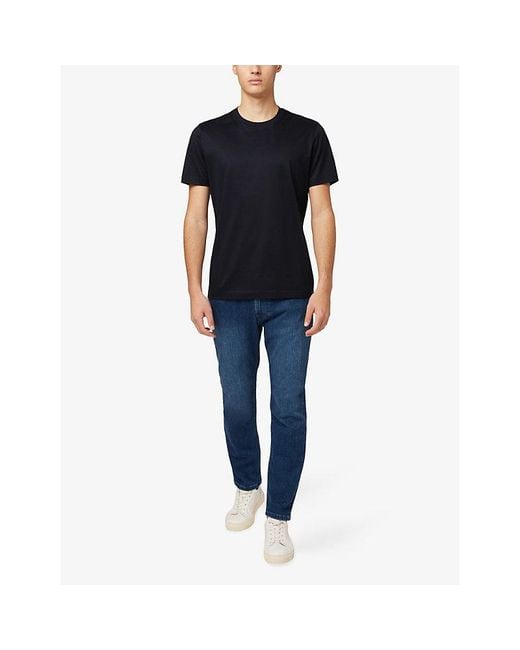 Boggi Blue Crewneck Short-Sleeve Pima Cotton T-Shirt for men