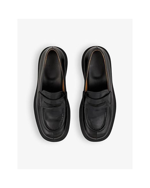 Sandro Black Logo-debossed Chunky-sole Leather Loafers for men