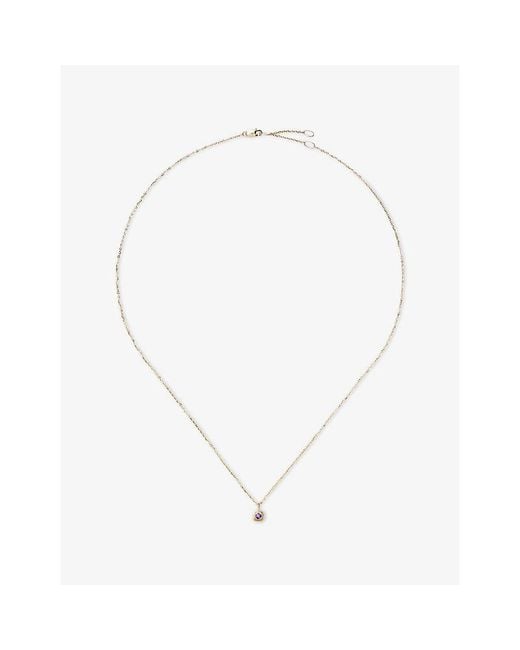 Missoma White Fine February Birthstone 18Ct And Amethyst Pendant Necklace