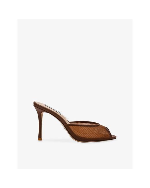 Steve Madden Brown Rollout-M Mesh Heeled Pumps