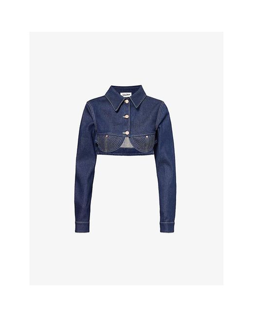 Jean Paul Gaultier Blue Madonna Brand-patch Denim Jacket