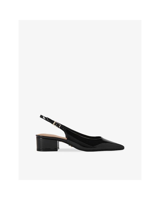 Carvela Kurt Geiger Black Armonia Patent-Leather Slingback Courts