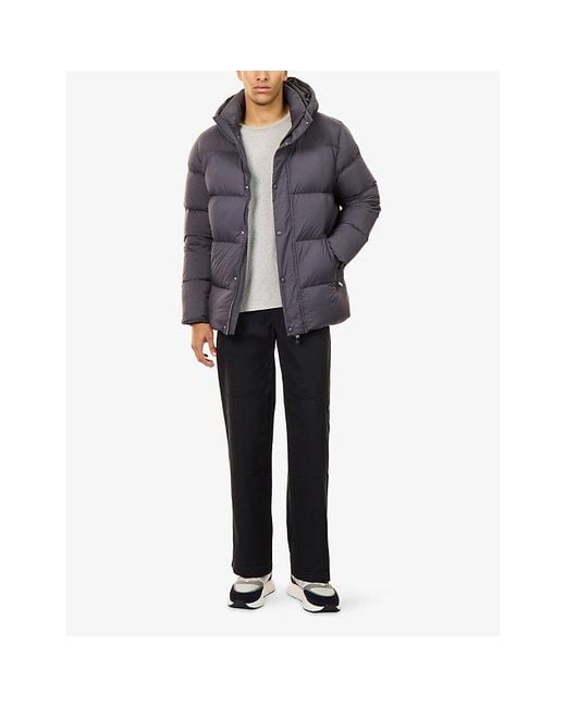 Arne Purple Short-Length Padded Shell-Down Coat for men