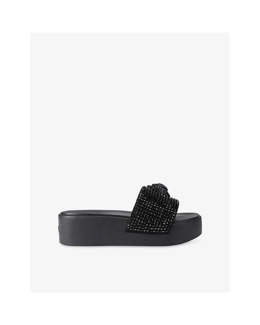 Kurt Geiger Black Meena Eagle Platform Sandals