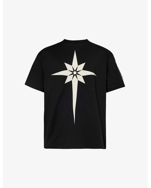 Kusikohc Black Origami Graphic-print Cotton-jersey T-shirt for men