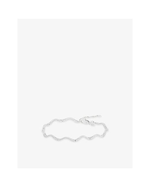 Astrid & Miyu White Ripple Tennis-Plated Sterling Bracelet