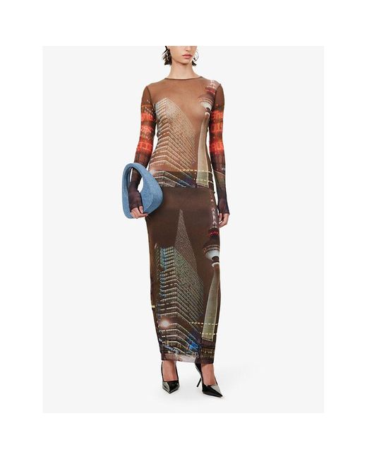 Jean Paul Gaultier Multicolor X Shayne Oliver Abstract-pattern Mesh Top