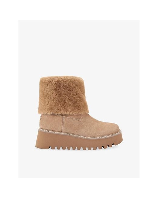 KG by Kurt Geiger Brown Toon Flat Suede Ankle Boots