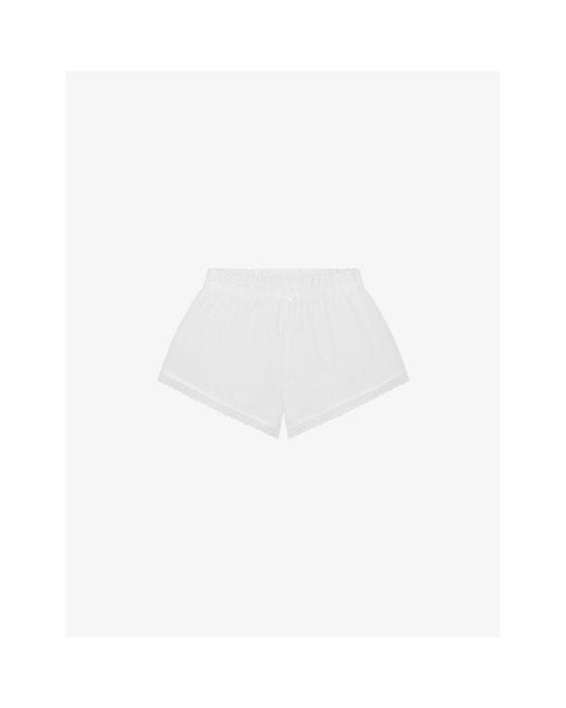 Skims White Poplin Apparel Cotton-Blend Shorts