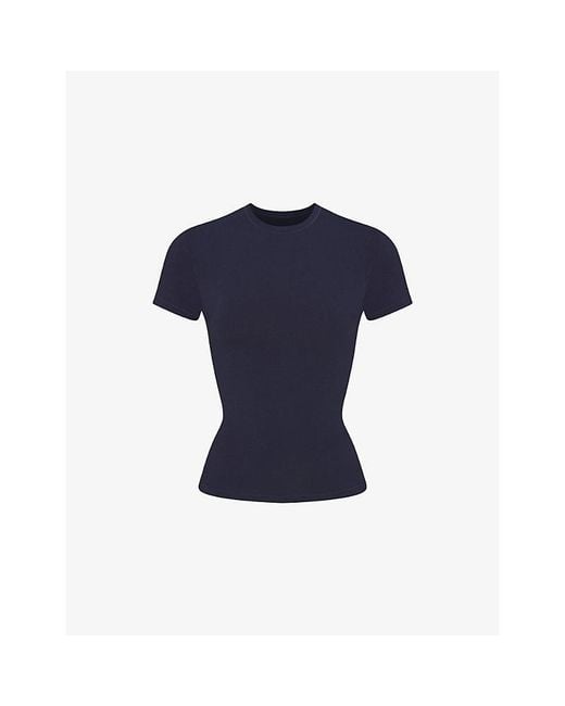 Skims Blue Slim-Fit Cotton-Jersey T-Shirt