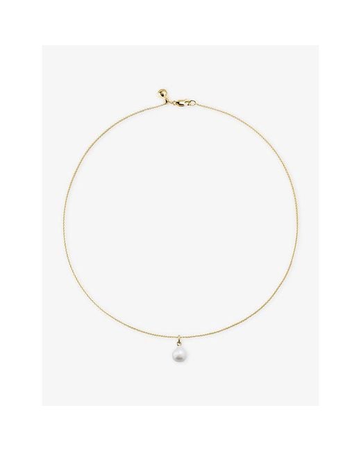 Monica Vinader White Baroque Pearl Small 18Ct Vermeil And Pearl Pendant Necklace