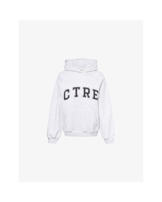 The Couture Club White Ctre Relaxed-Fit Cotton-Blend Hoodie