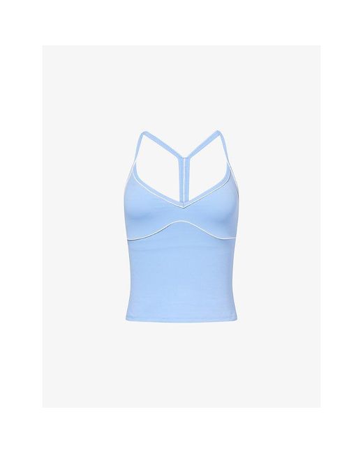 WE Are Tala Blue Dayflex Contrast Sweetheart Stretch-Woven Vest