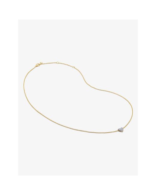 Monica Vinader Natural Heart 18Ct-Plated Vermeil Sterling- And 2.4Ct Lab-Grown Diamond Pendant Necklace