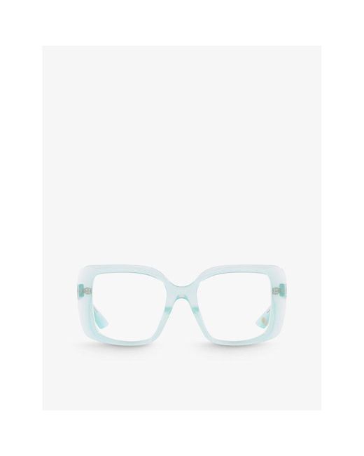Dita Eyewear White D4000426 Adabrah Square-frame Acetate Eye Glasses