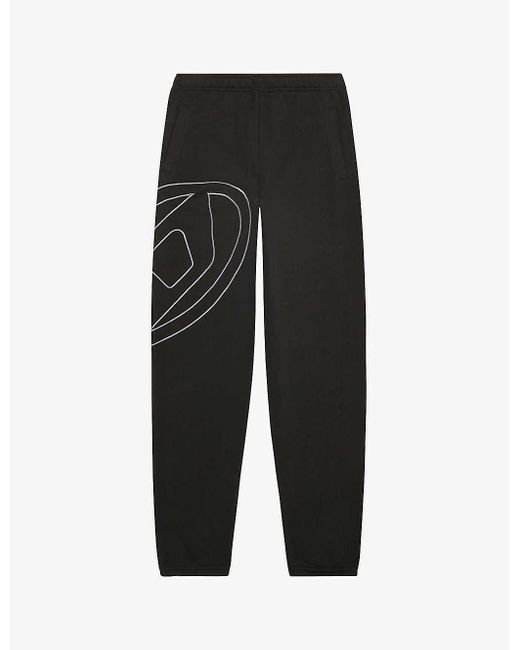 DIESEL Pmarkymegoval Logo Cottonjersey Tracksuit Bottoms in Black