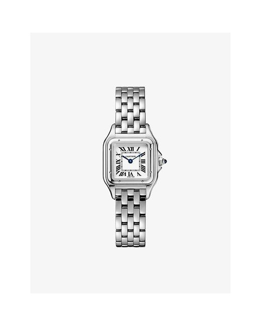 Cartier White Crwspn0006 Panthère De Small Stainless Steel Watch