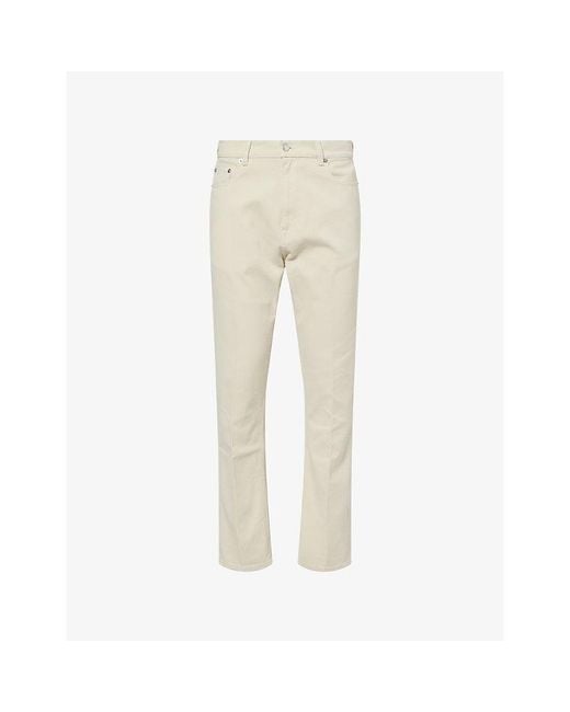 Dunhill Natural Five-Pocket Straight Cotton Twill Trousers for men