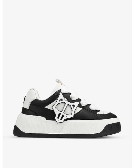 Naked Wolfe Black City Leather Low-top Trainers