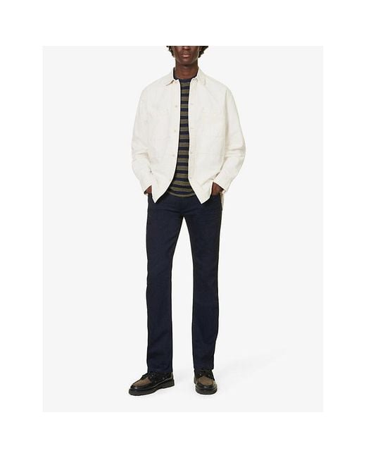 PAIGE Blue Normandie Straight-Leg Mid-Rise Stretch-Denim Jeans for men