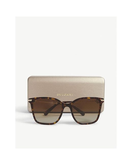 BVLGARI Metallic Bv8222 Square-frame Sunglasses