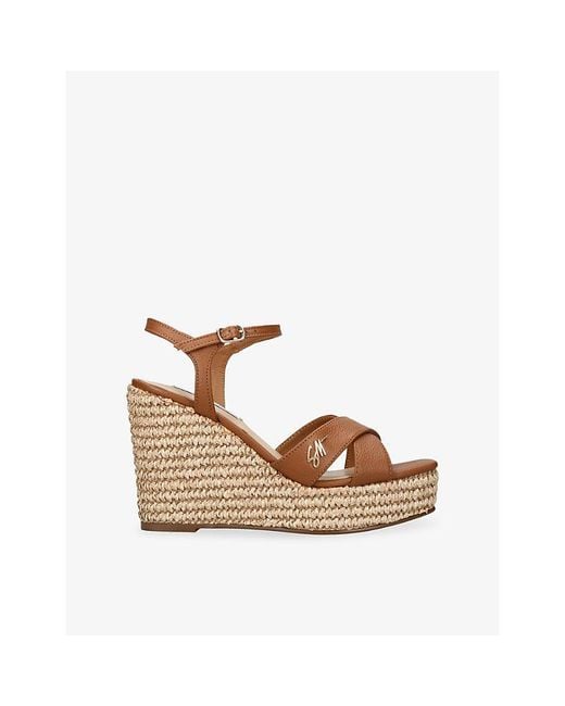 Steve Madden Brown Cylo Leather Wedge Sandals