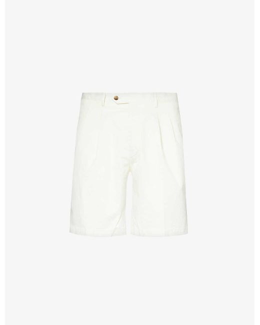 Oscar Jacobson White Oj Tanker Stretch-cotton Shorts for men