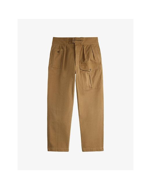 Polo Ralph Lauren Natural Pleated Relaxed-Fit Cotton-Twill Trousers for men