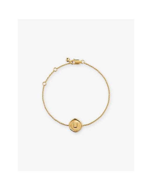 Monica Vinader Metallic Initial U Stamp 18Ct Vermeil Chain Bracelet